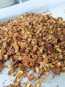 photo of granola made at home in the oven