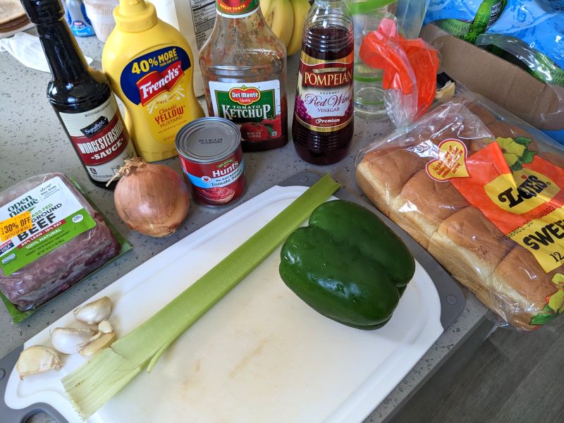 ingredients to make sloppy joes with homemade sauce using condiments