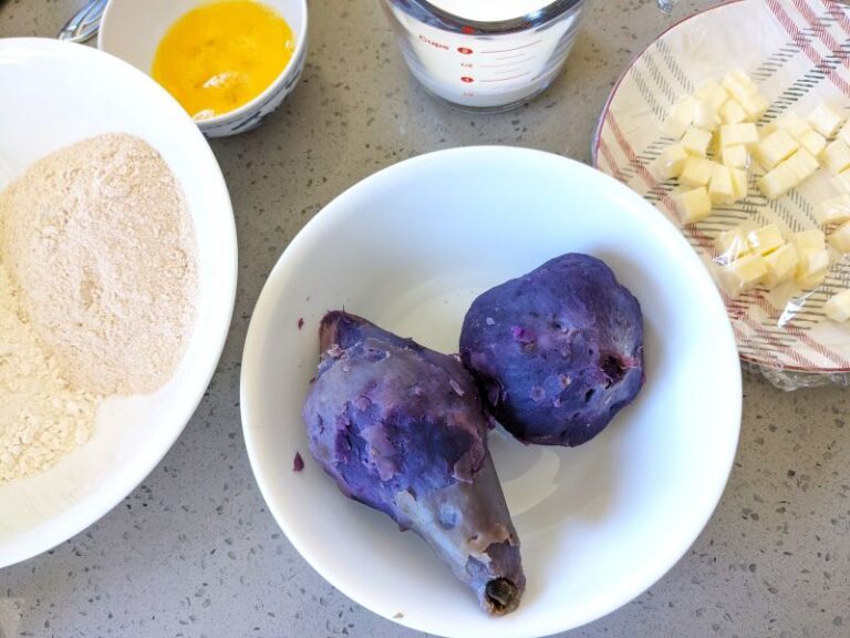photo of the ingredients used to make okinawan sweet potato scones