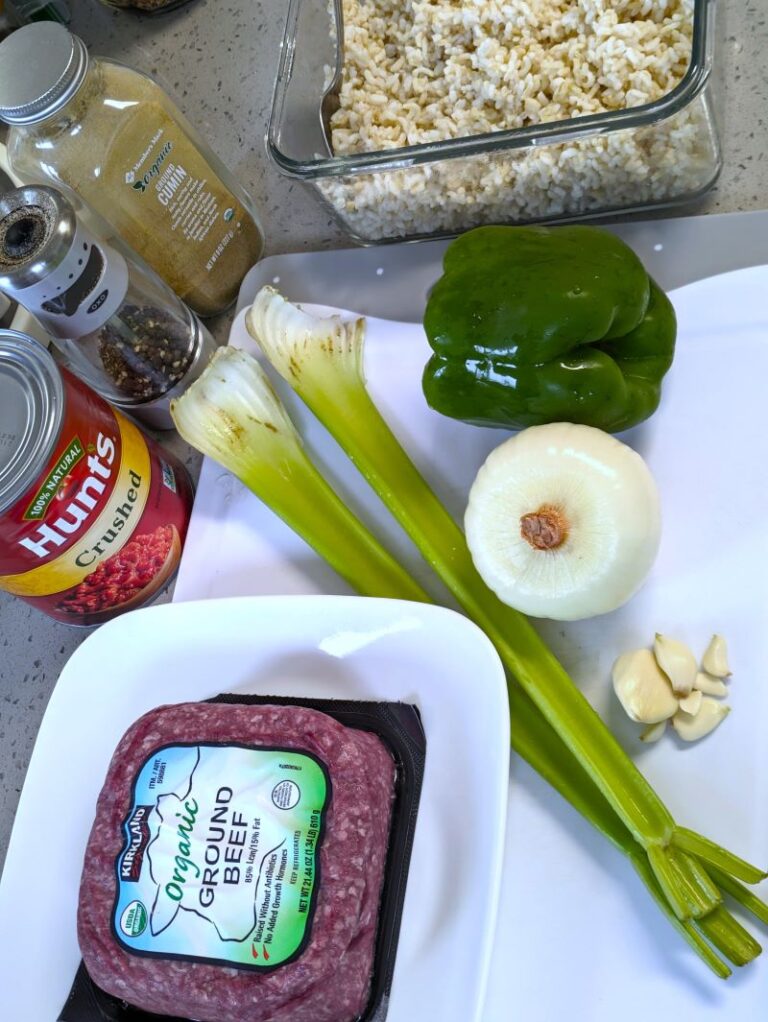 ingredients for Hawaii-Style Spanish Rice
