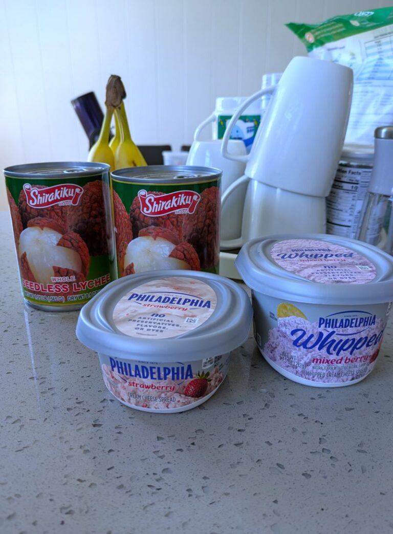 ingredients for cream cheese stuffed lychee