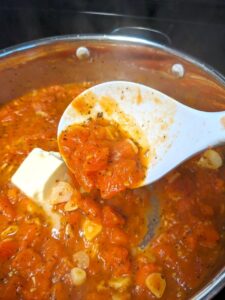 Fresh roma tomato pasta sauce close up resized