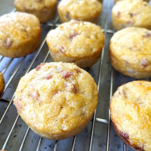 ham and cheese cornbread muffins