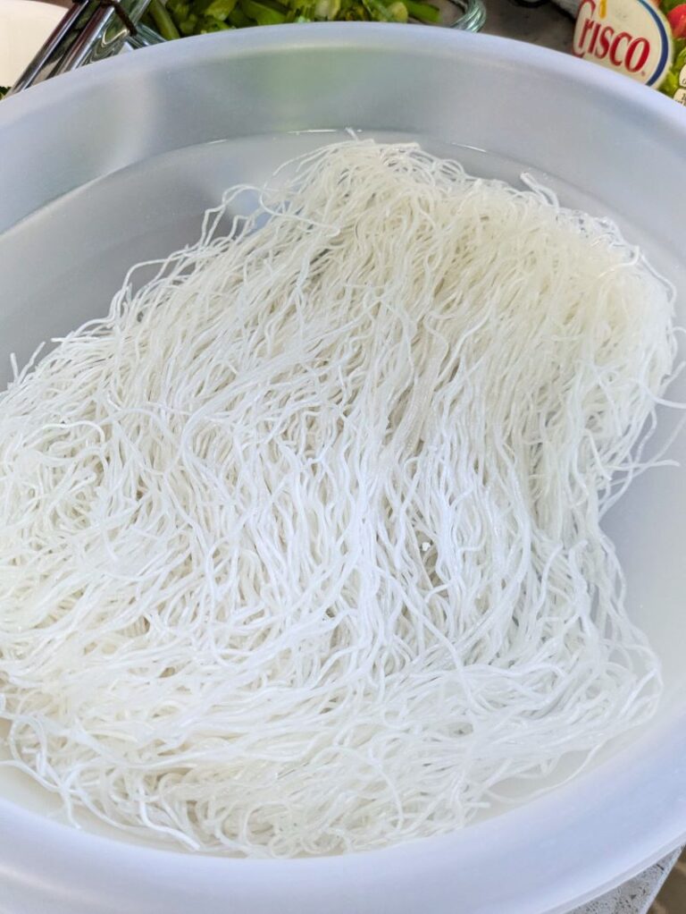 soaking cornstarch noodles for easy pancit bihon