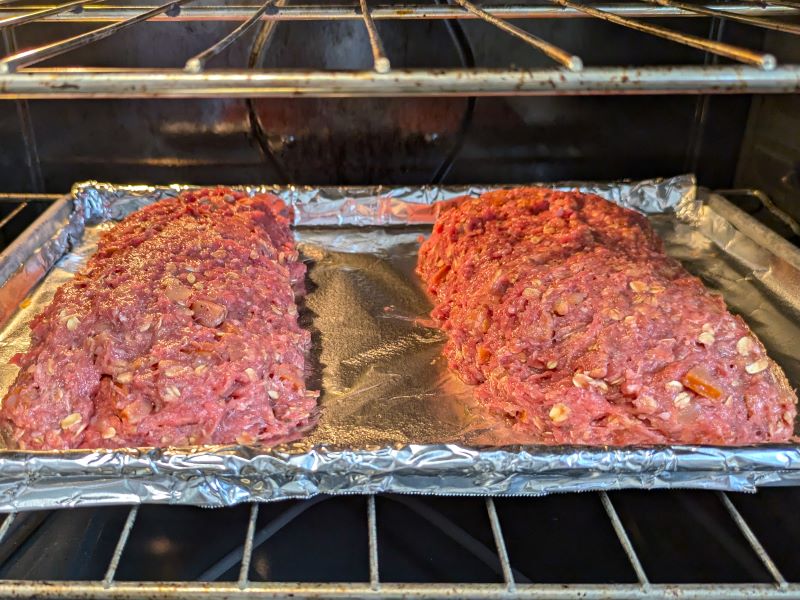 portuguese sausage meatloaf in oven