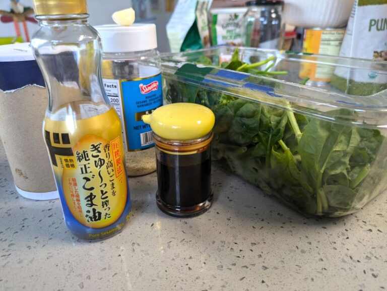 ingredients for spinach banchan