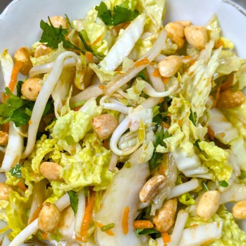 Chinese Cabbage Slaw on a plate