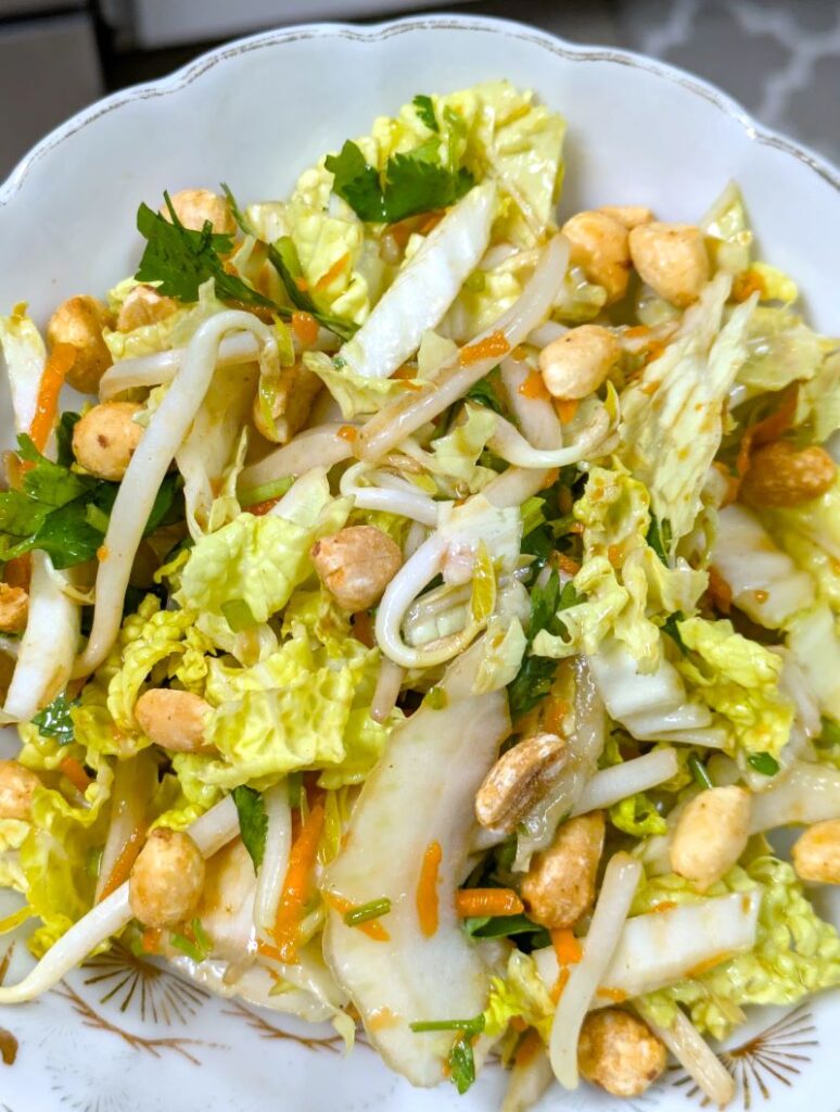 Chinese Cabbage Slaw on a plate