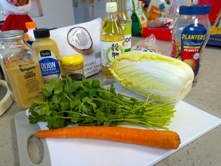 ingredients for Chinese cabbage slaw