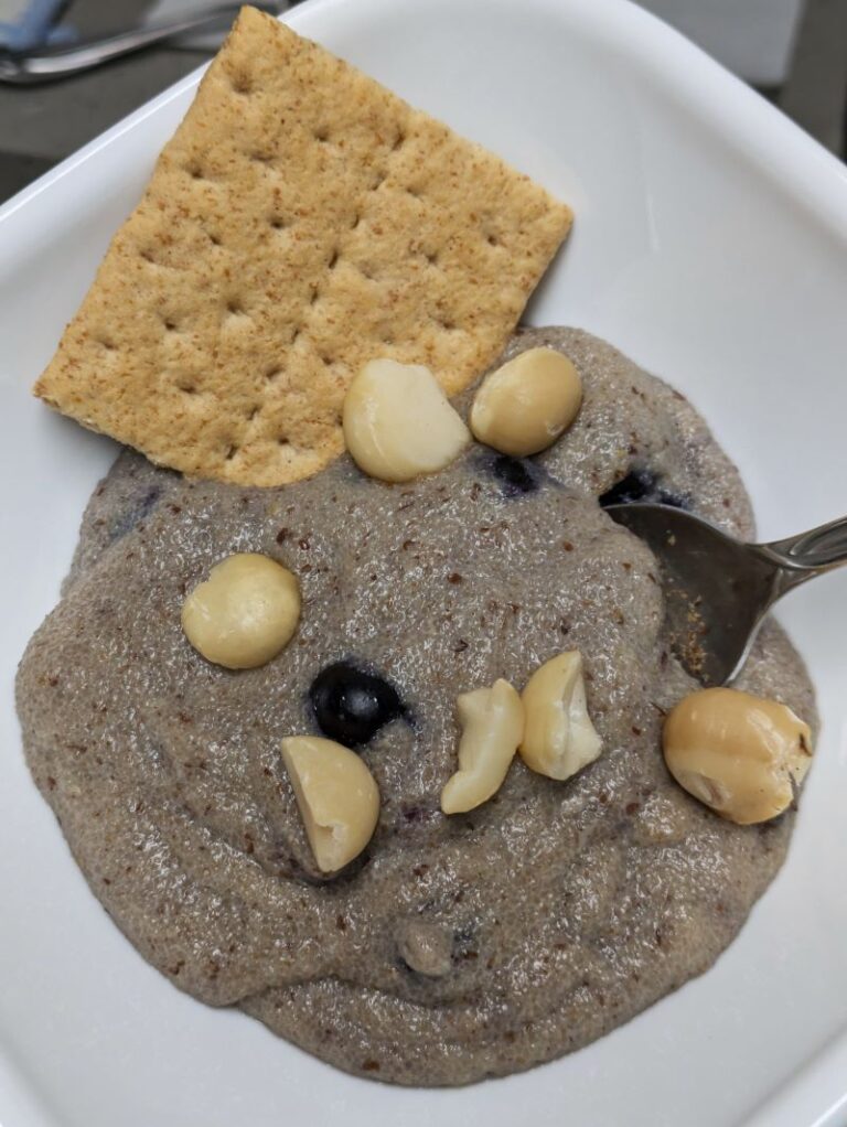 bowl of blueberry pie cream of wheat