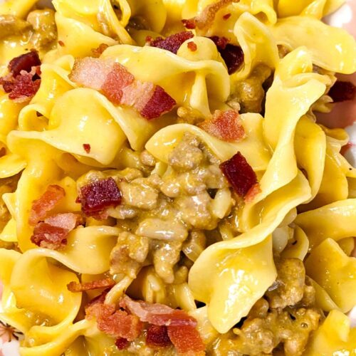 Turkey Cheeseburger Bacon Pasta