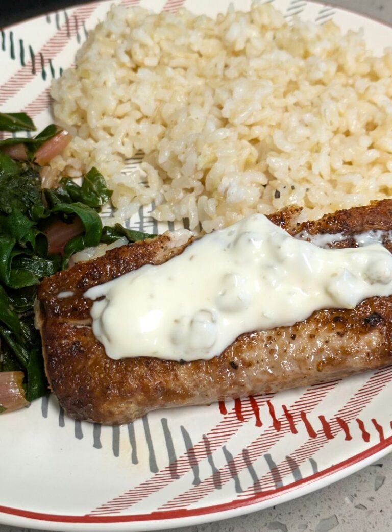 Easy Tartar Sauce on pan-fried fish