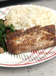 Simple Seared Mahi Mahi Fillet on a plate